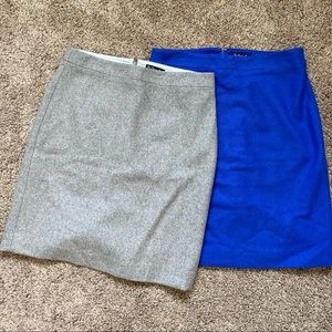 J Crew Bundle The Pencil Skirt Blue & Grey